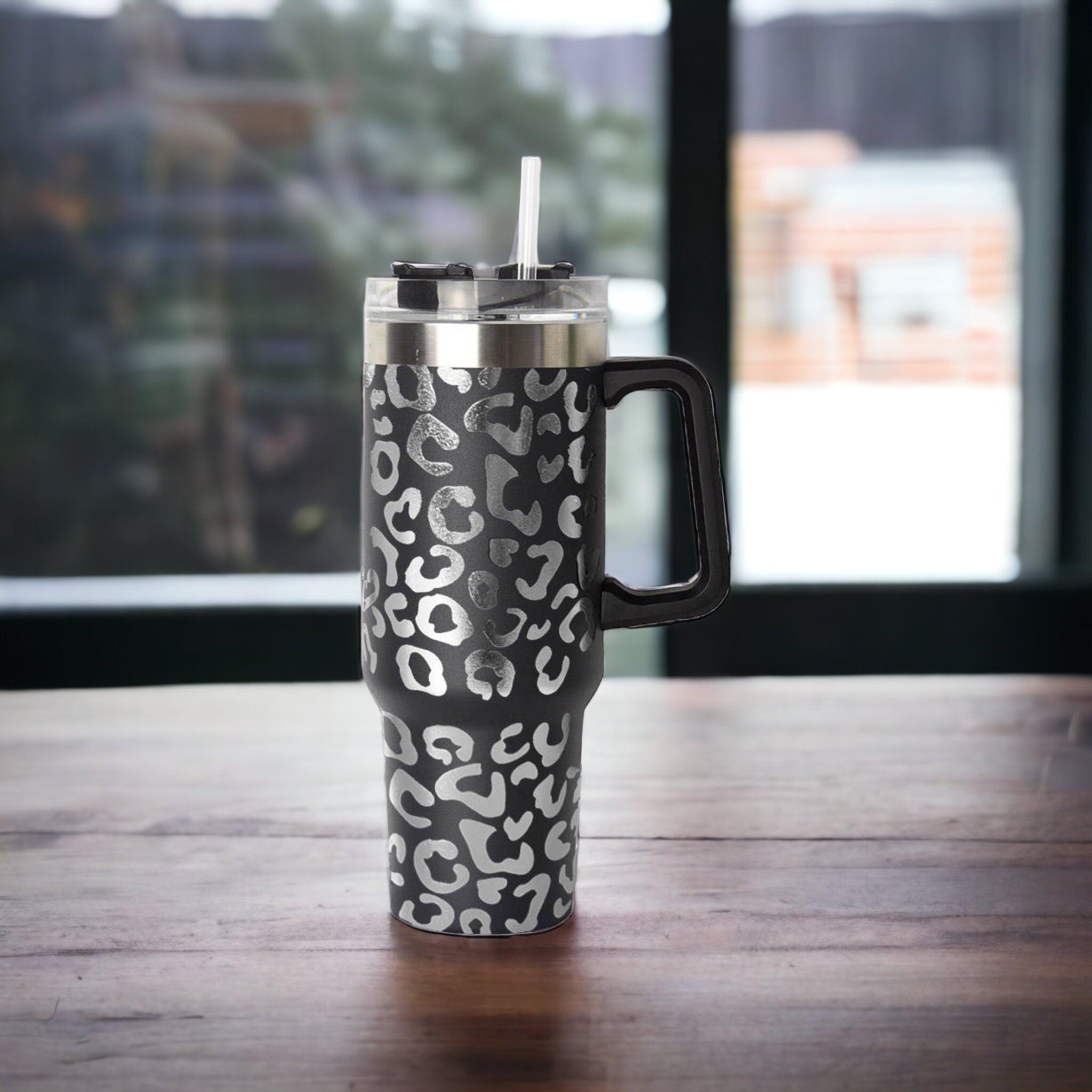 40 oz. Leopard Stainless Steel Quencher Tumbler