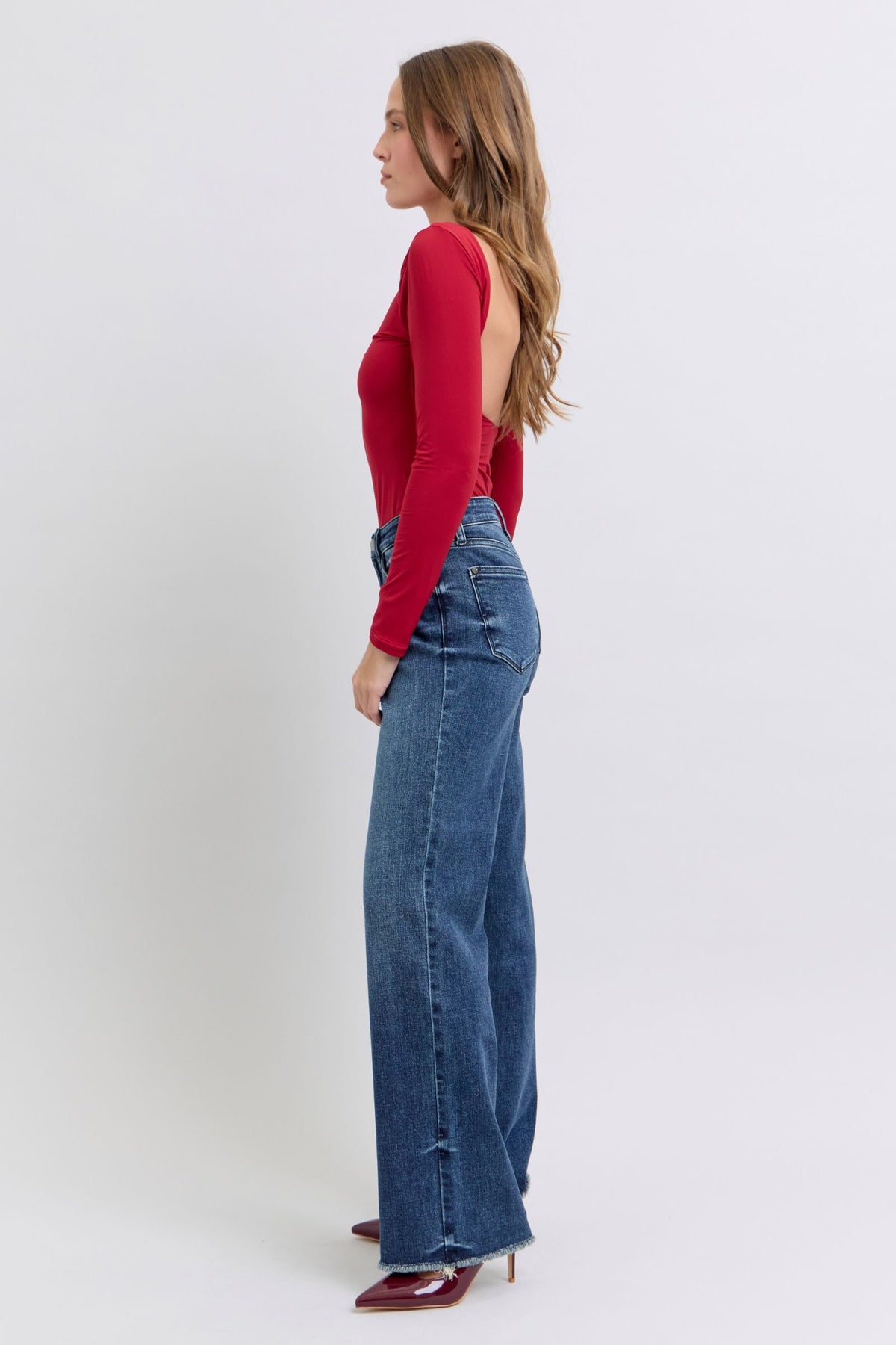 Judy Blue | Raw Hem Mid Rise Jeans