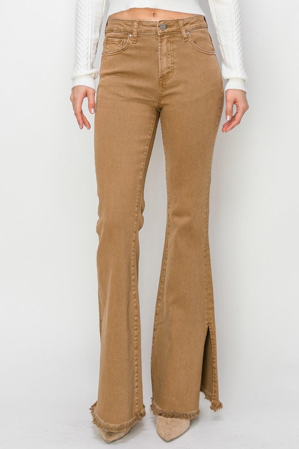 RISEN | Bailey High Waist Side Slit Flare Jeans