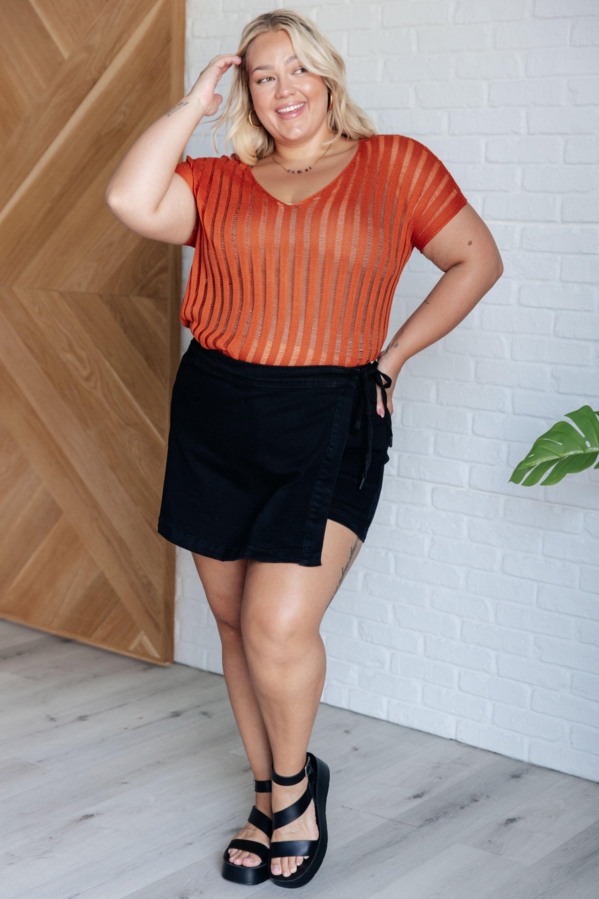 All I See Is You Loose Knit Top in Orange