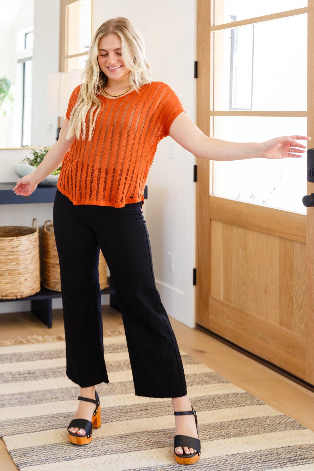 All I See Is You Loose Knit Top in Orange