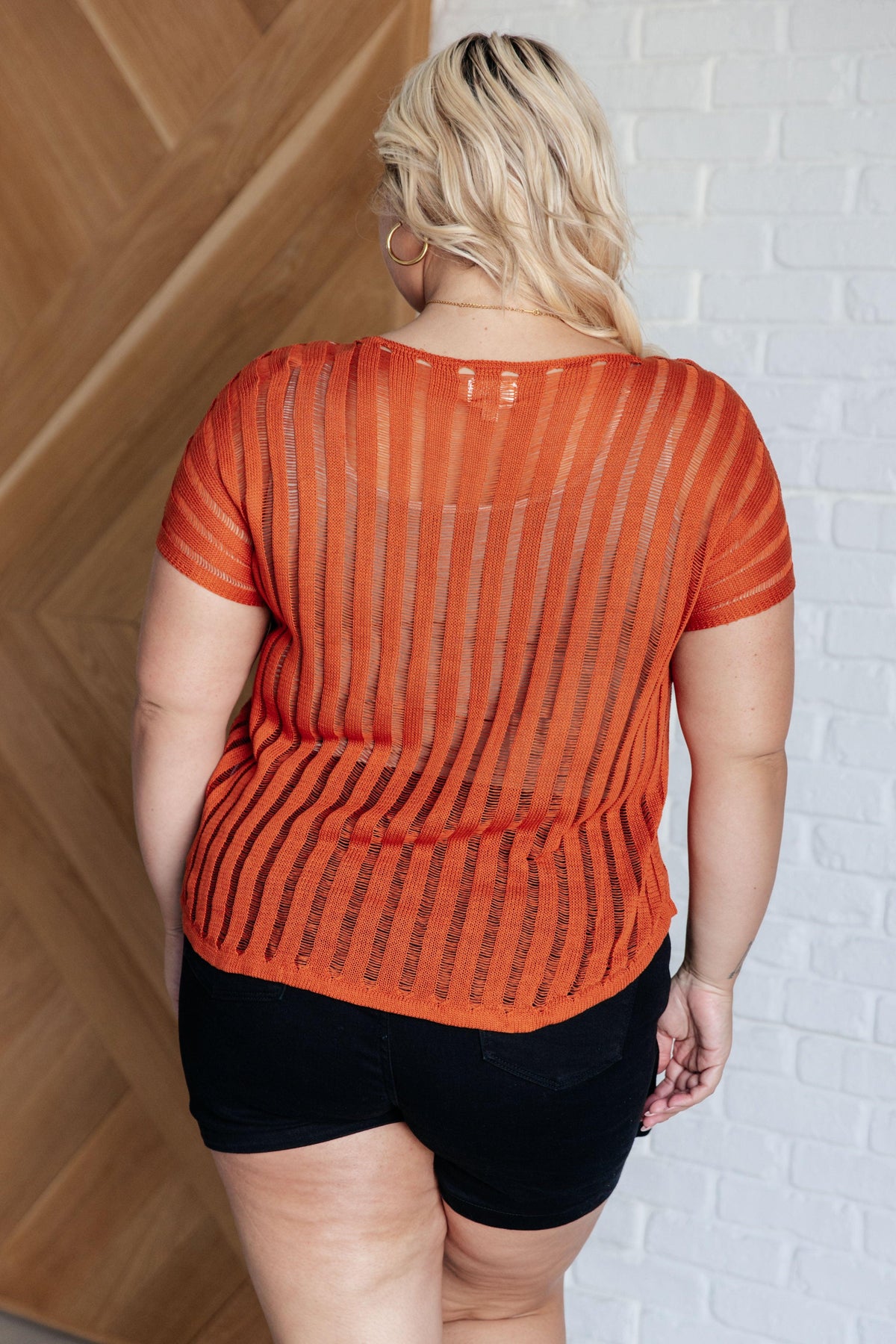 All I See Is You Loose Knit Top in Orange