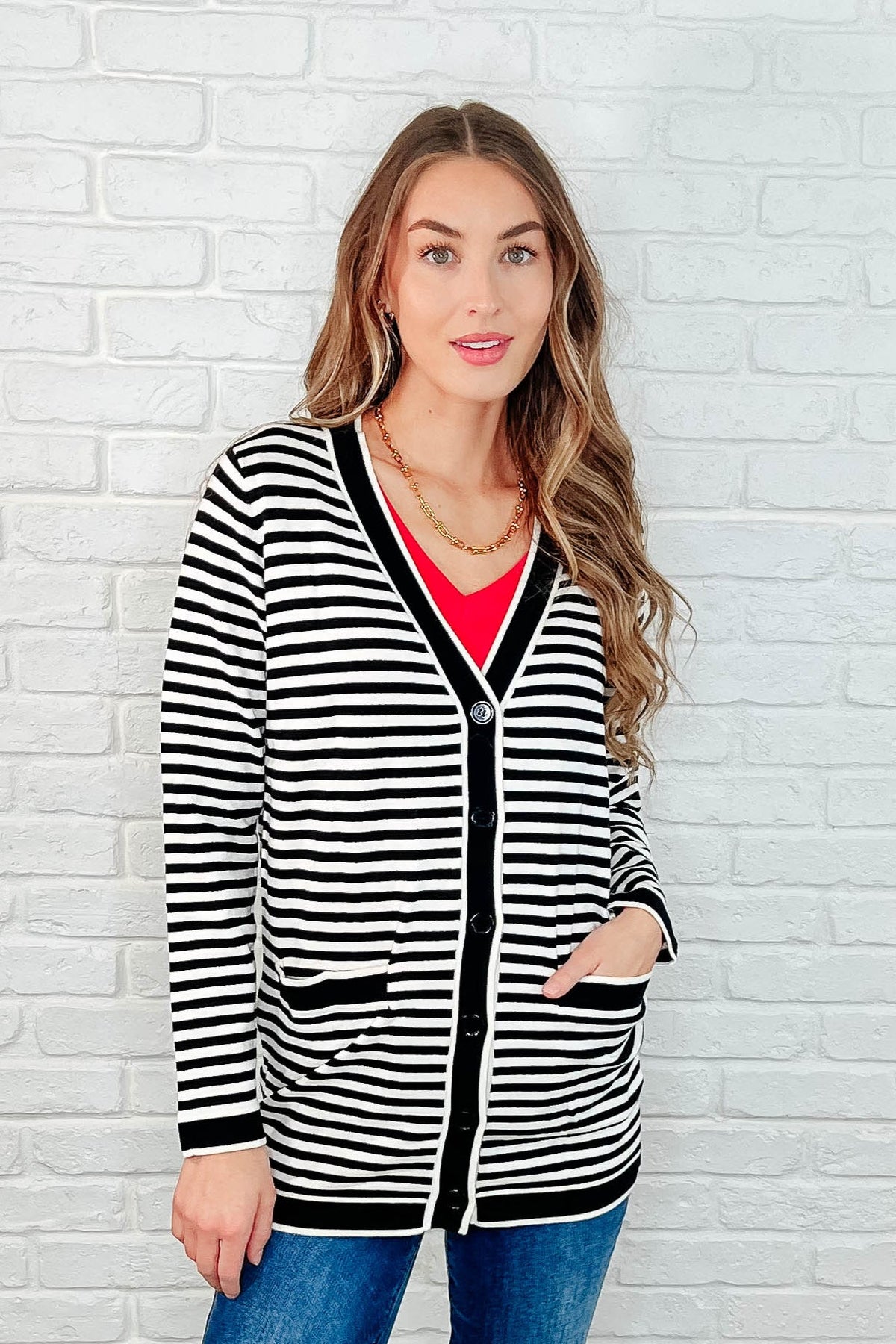 Finagle Your Way Striped Cardigan