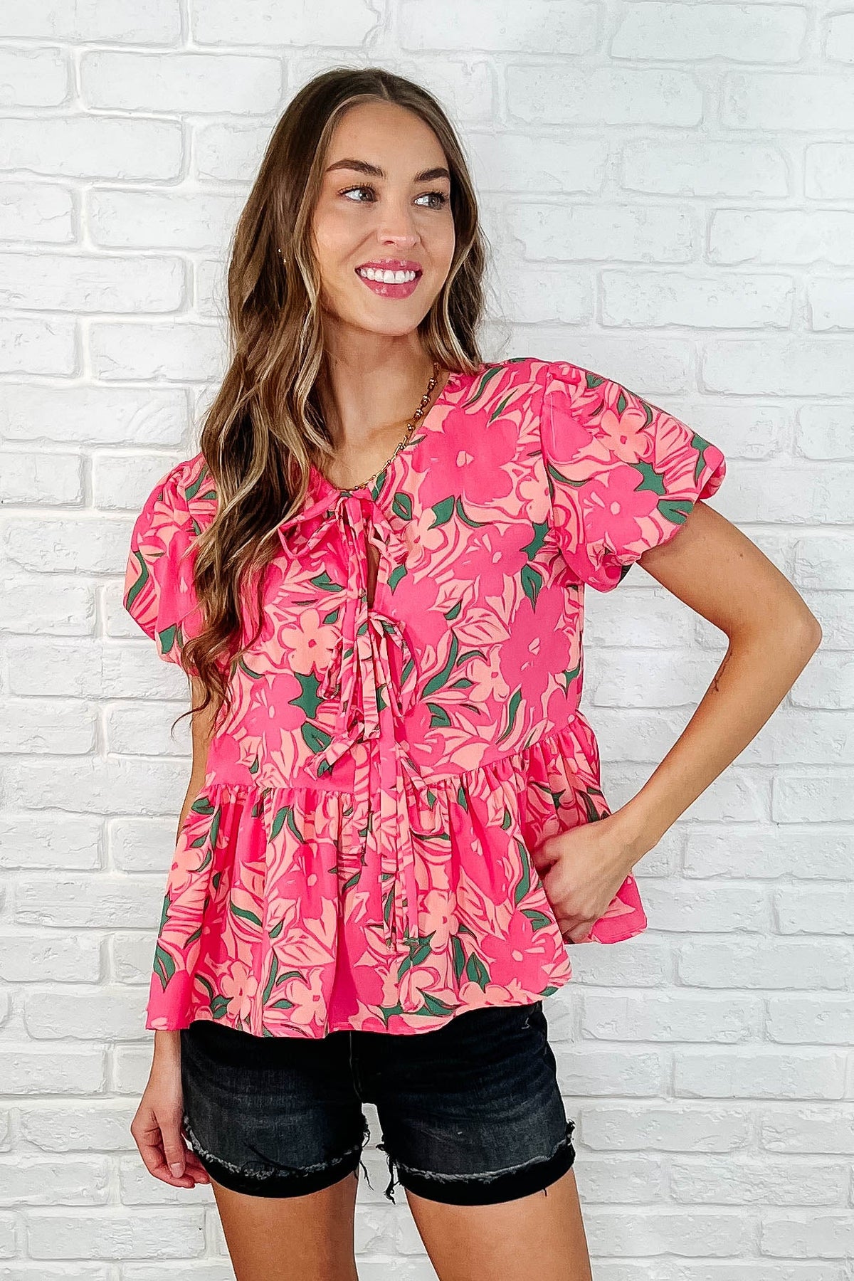 Floral Fling Puff Sleeve Blouse