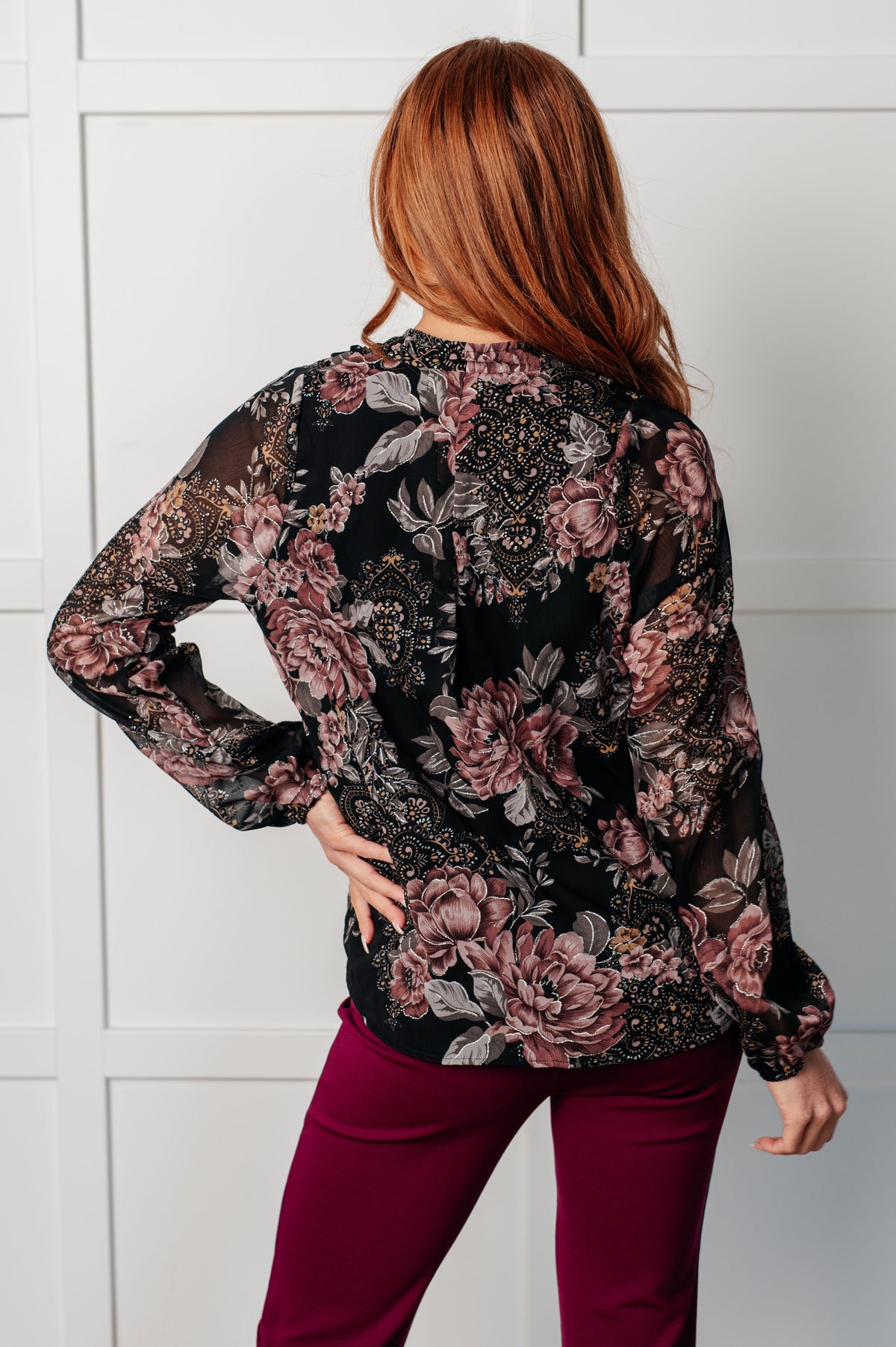 I Wish We Had it All Surplice Floral Blouse