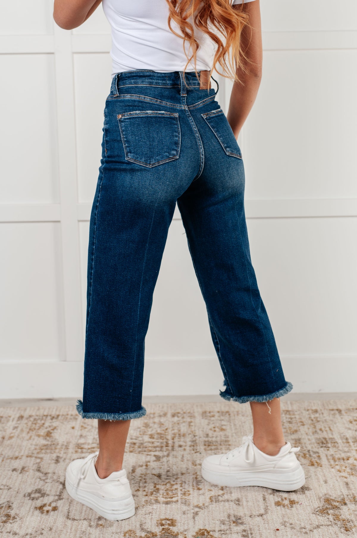 Judy Blue | Janice High Rise Button Fly Wide Leg Crop Jeans