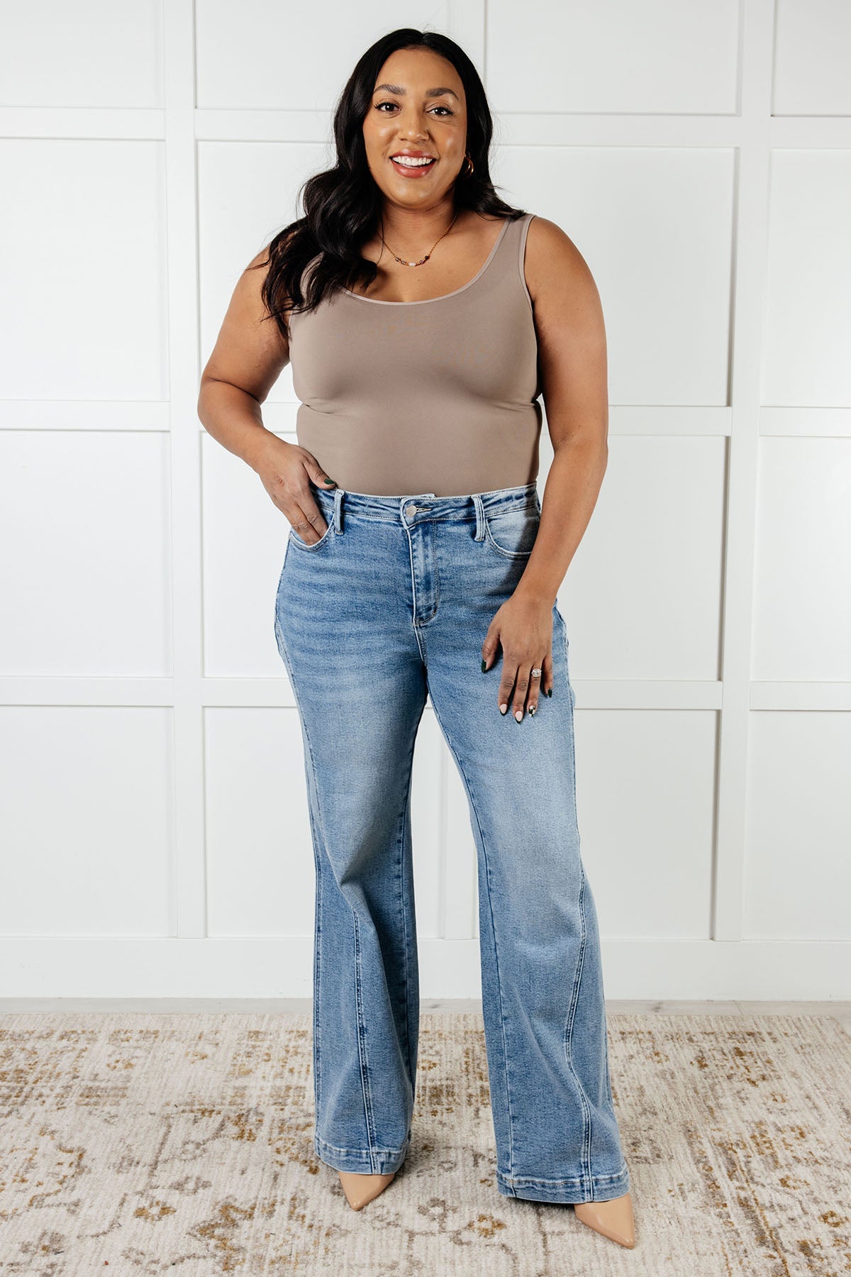 Judy Blue | Melia High Rise Side Seam Detail Wide Leg Jeans