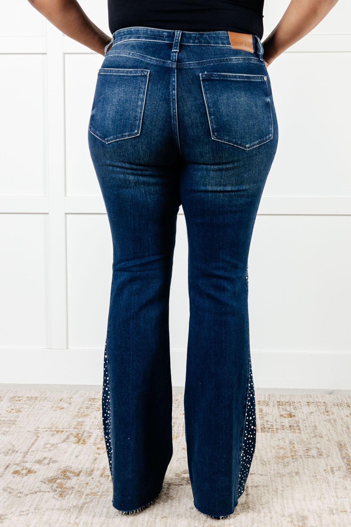 Judy Blue | Shannon Mid Rise Rhinestone Detail Flare Jeans