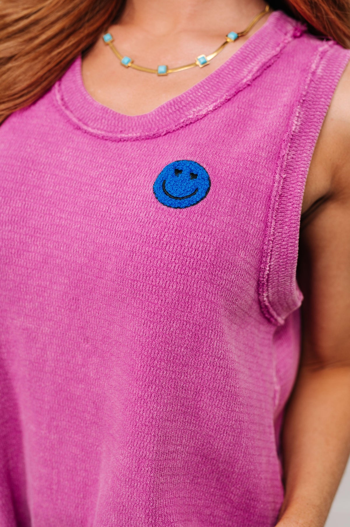 A Few of My Favorite Things Round Neck Tank in Fuchsia - becauseofadi