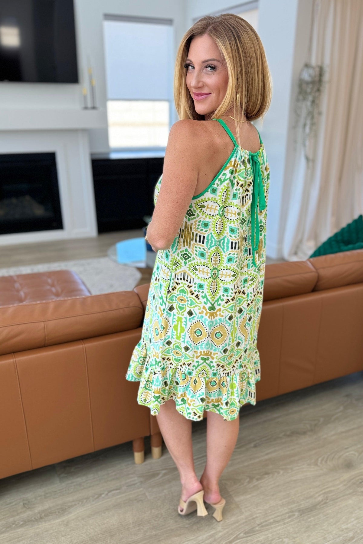 As You Walk On By Tank Dress in Lime - becauseofadi