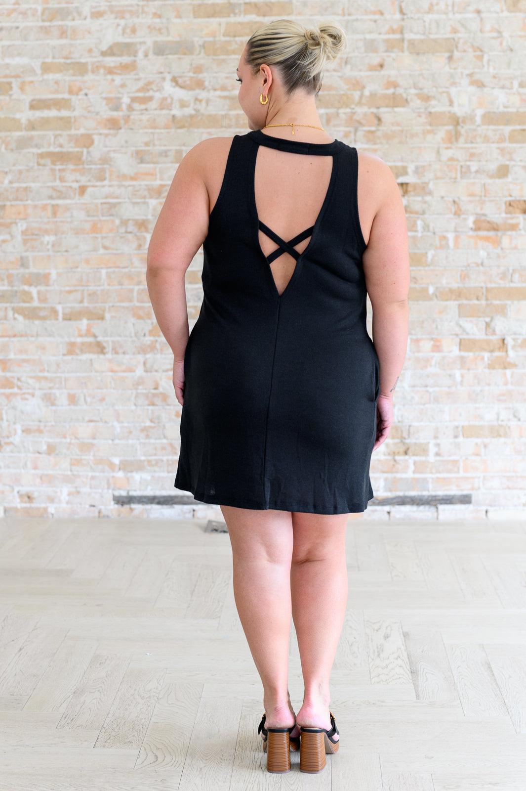 Back it Up Crisscross Cut-Out Back Dress - becauseofadi