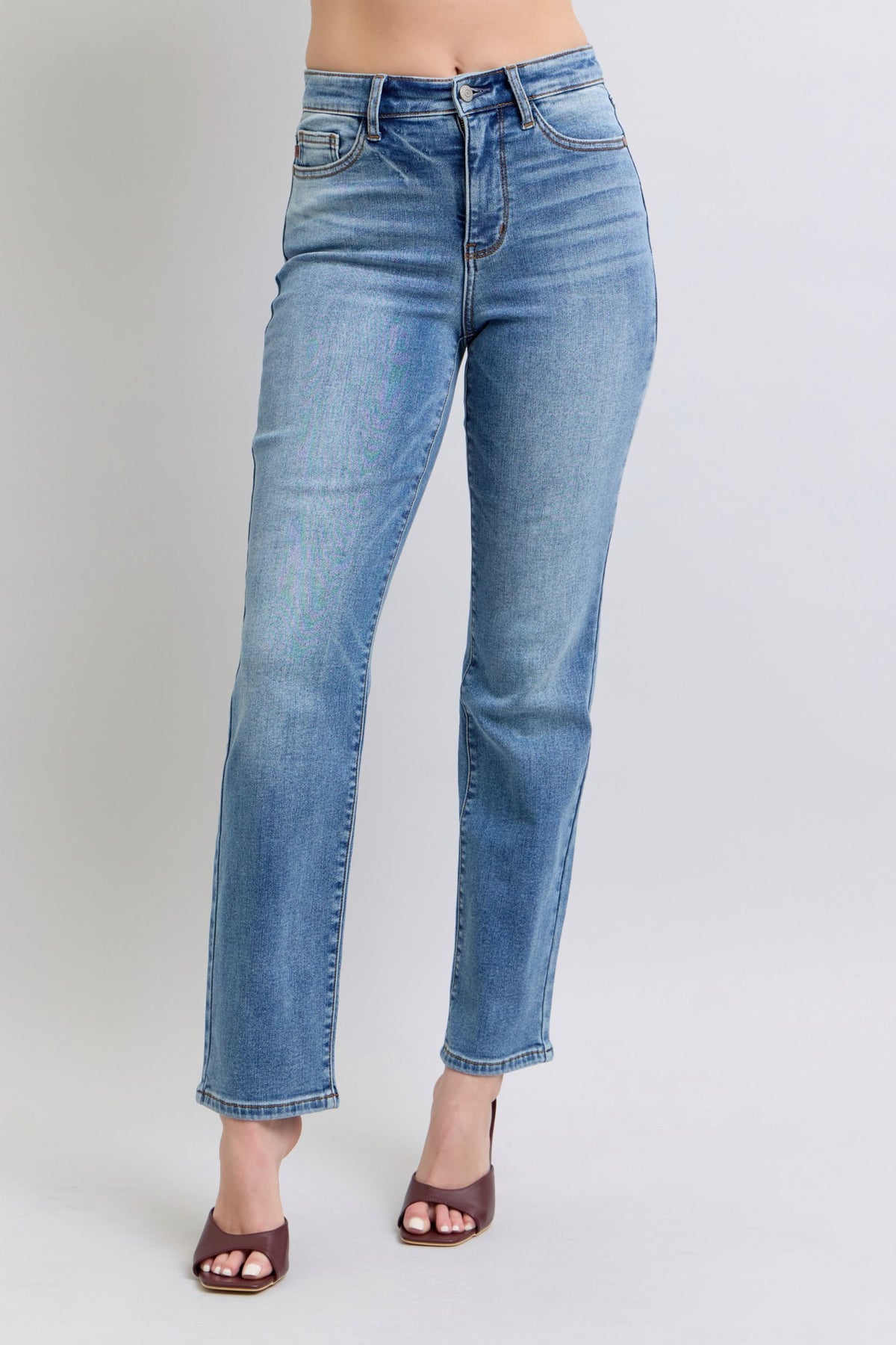 Judy Blue | Vintage Wash Thermal Straight Jeans