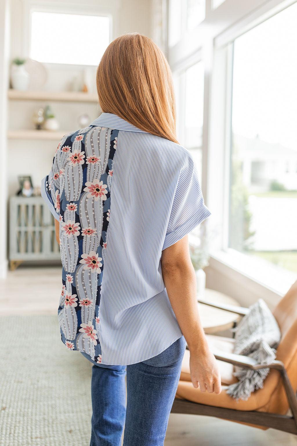 Best Of Both Worlds Button Down Top - becauseofadi