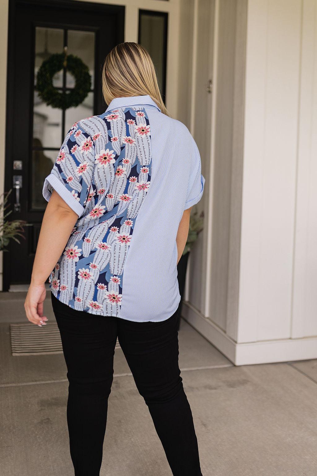 Best Of Both Worlds Button Down Top - becauseofadi