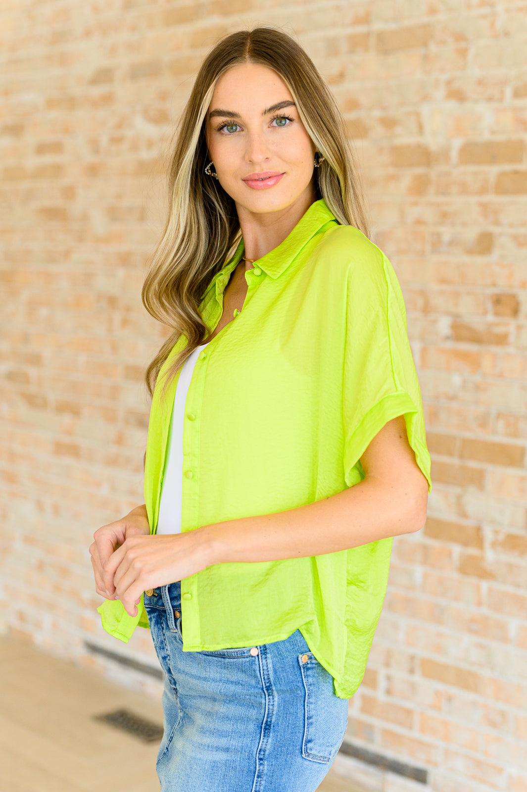 Bright Idea Button Down in Citrus - becauseofadi