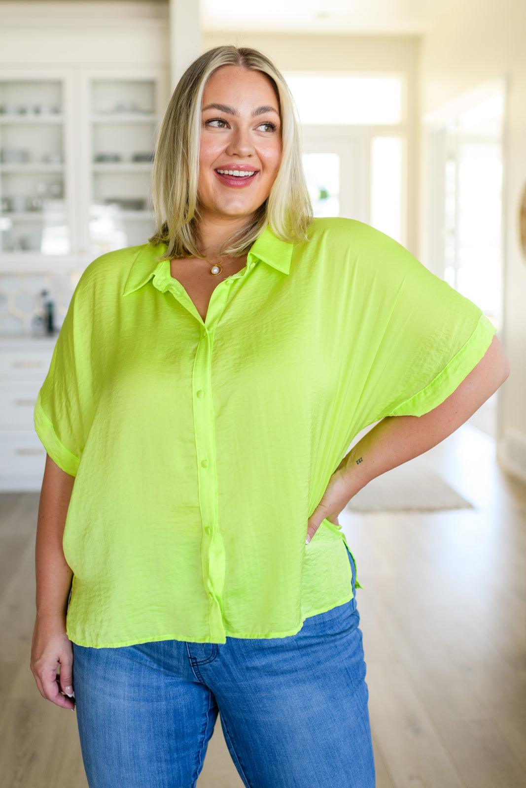 Bright Idea Button Down in Citrus - becauseofadi