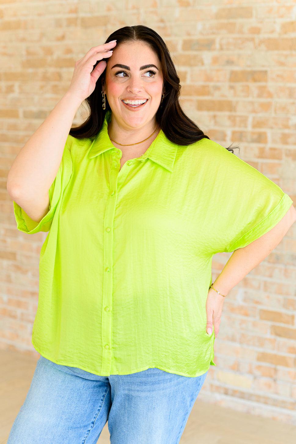 Bright Idea Button Down in Citrus - becauseofadi