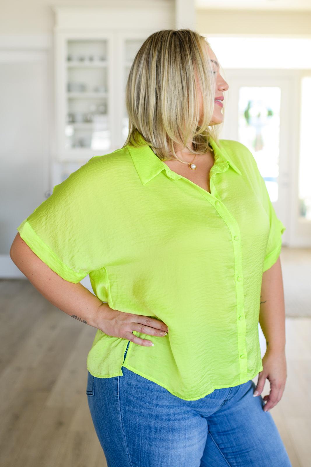 Bright Idea Button Down in Citrus - becauseofadi