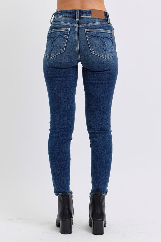 Judy Blue | Mid-Rise Waist Skinny Jeans with Thermal Lining