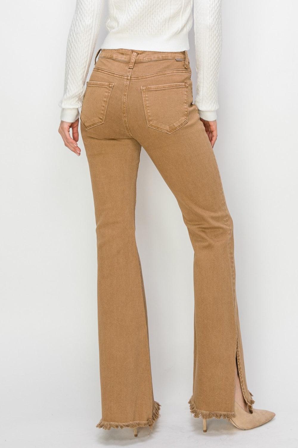 RISEN | Bailey High Waist Side Slit Flare Jeans