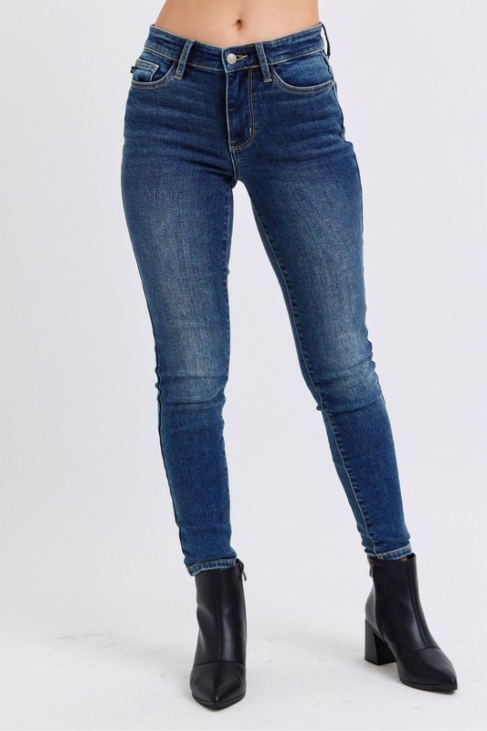 Judy Blue | Mid-Rise Waist Skinny Jeans with Thermal Lining