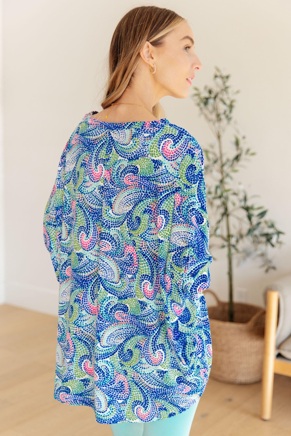 Essential Blouse in Painted Blue Mix - becauseofadi