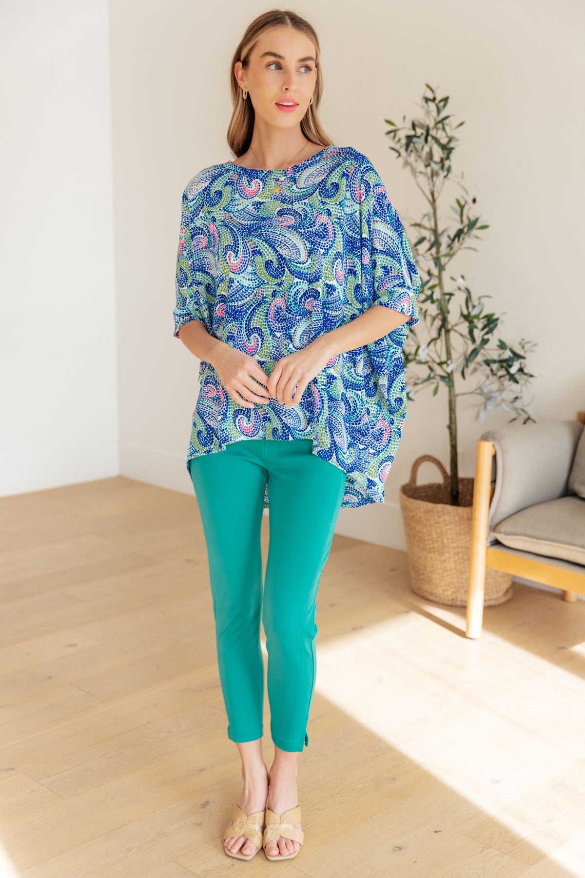 Essential Blouse in Painted Blue Mix - becauseofadi