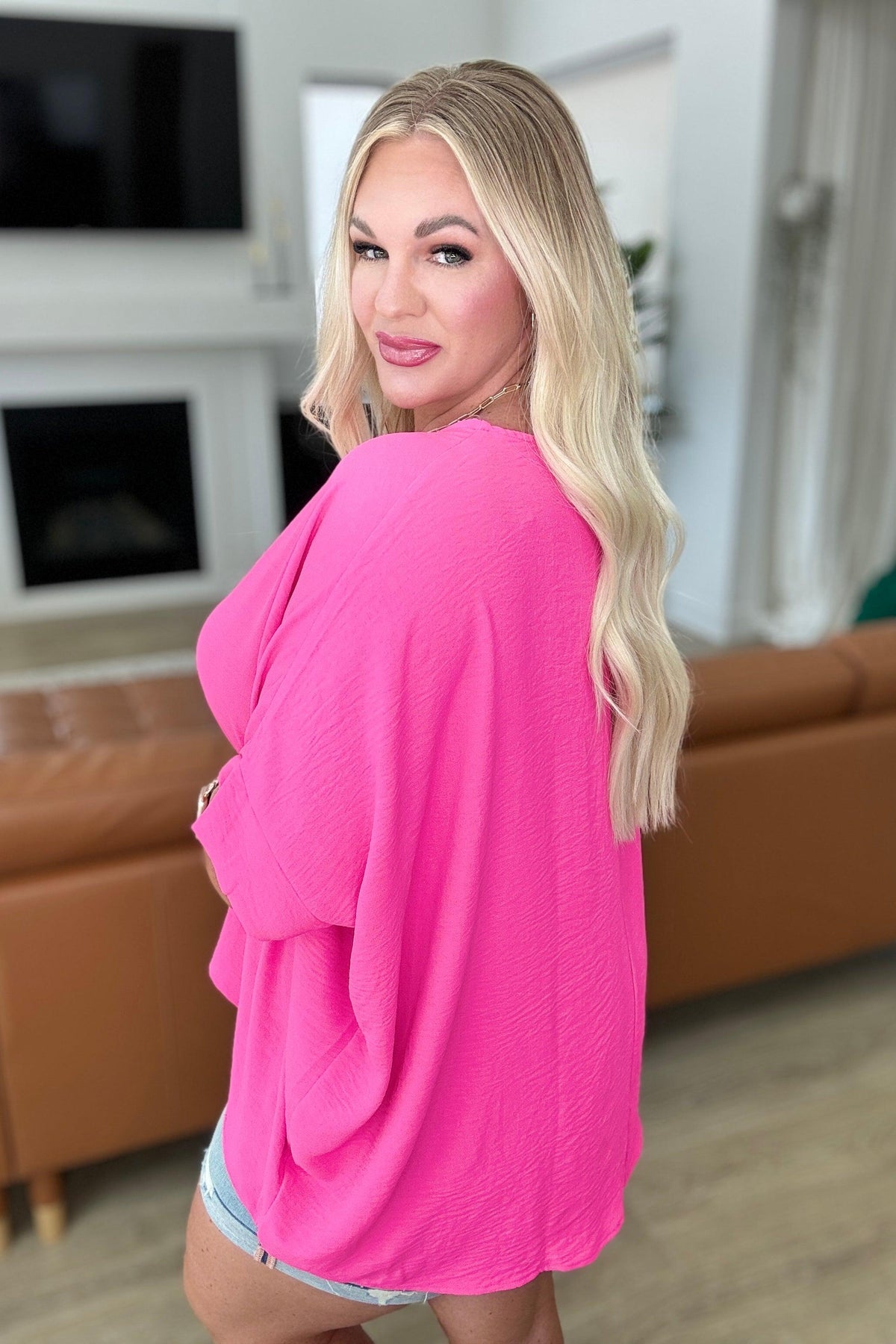 Feels Like Me Dolman Sleeve Top in Hot Pink - becauseofadi