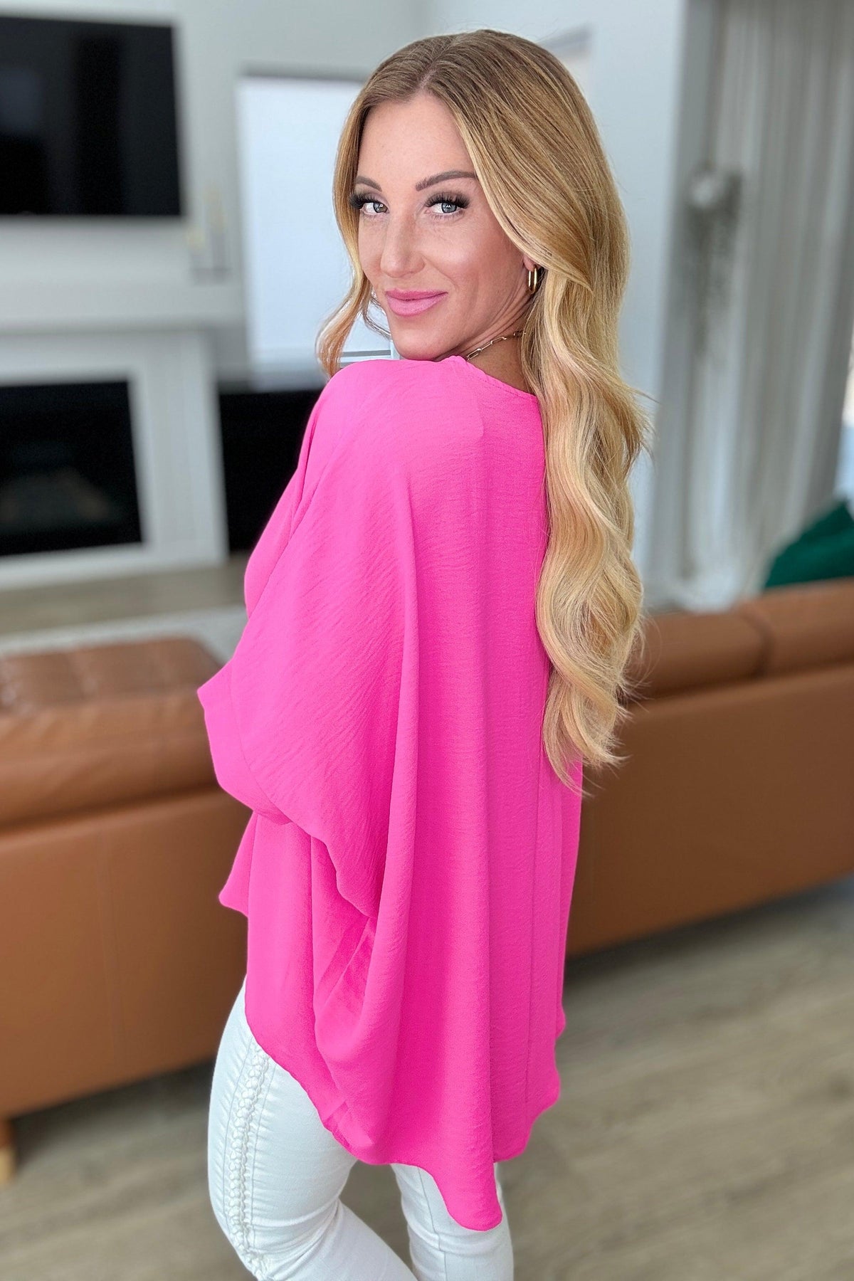 Feels Like Me Dolman Sleeve Top in Hot Pink - becauseofadi