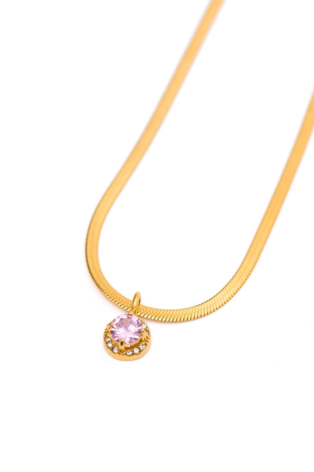 Here to Shine Gold Plated Necklace in Pink - becauseofadi