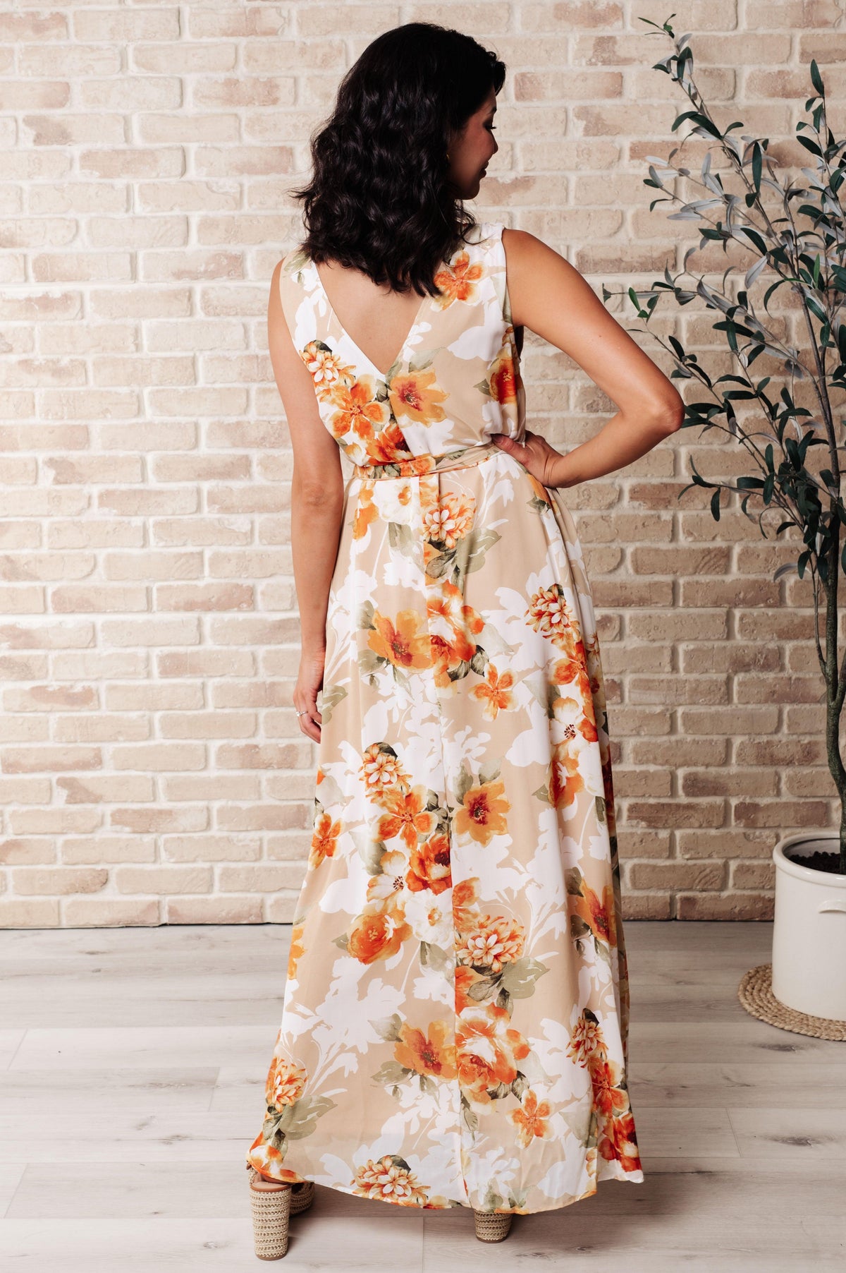 It's All Sunshine V-Neck Floral Dress in Orange - becauseofadi