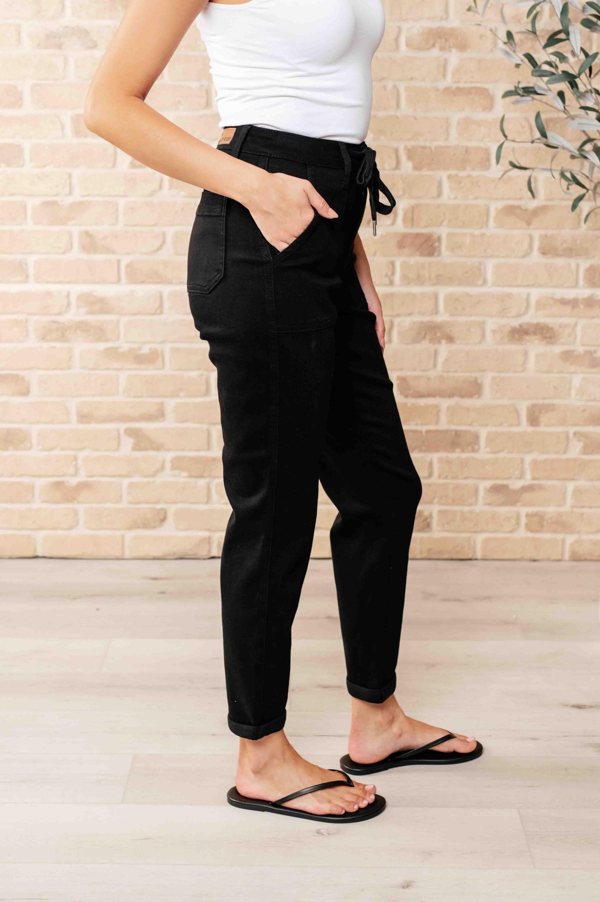 Judy Blue | Carmen Double Cuff Joggers in Black - becauseofadi