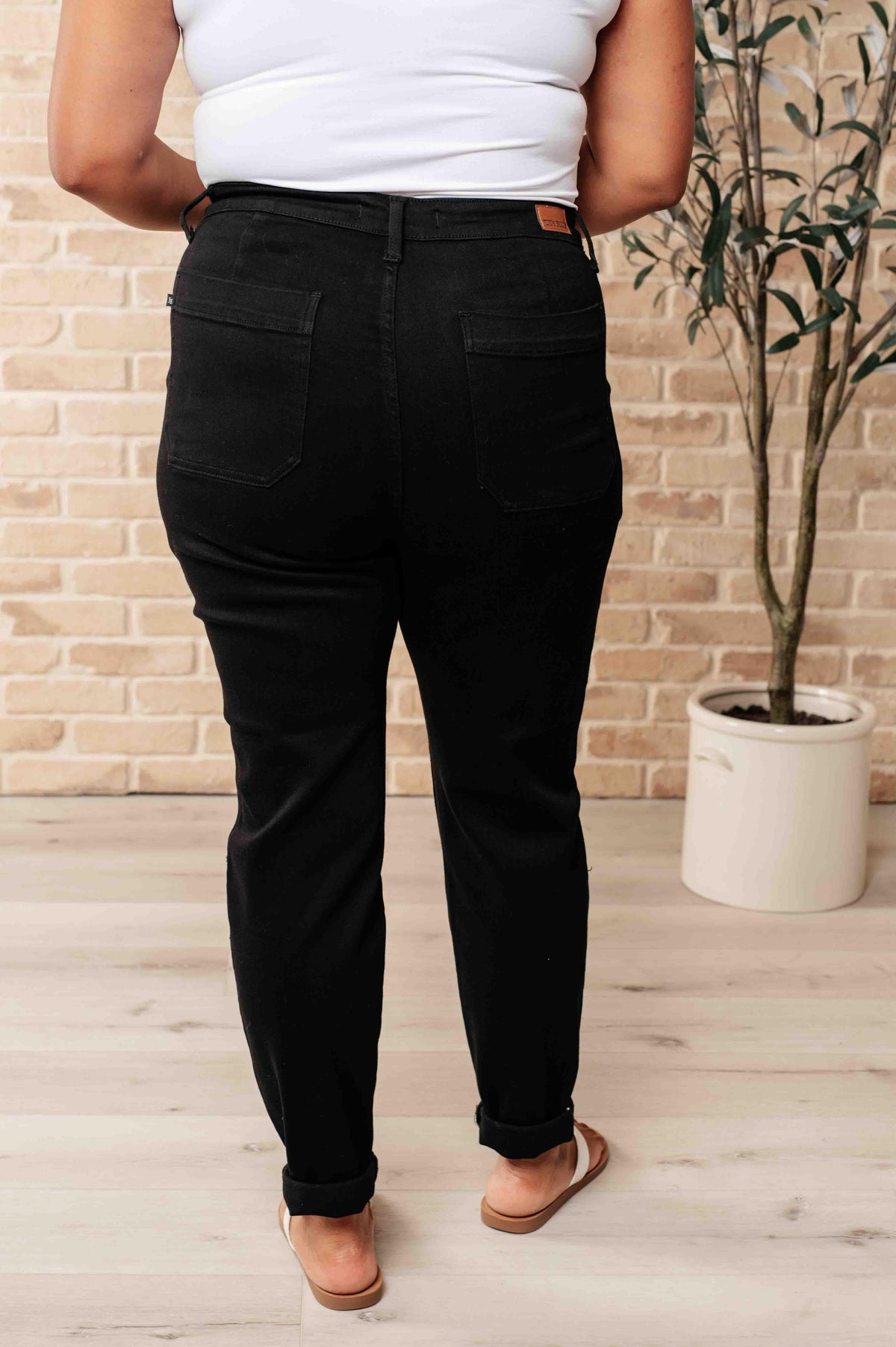 Judy Blue | Carmen Double Cuff Joggers in Black - becauseofadi