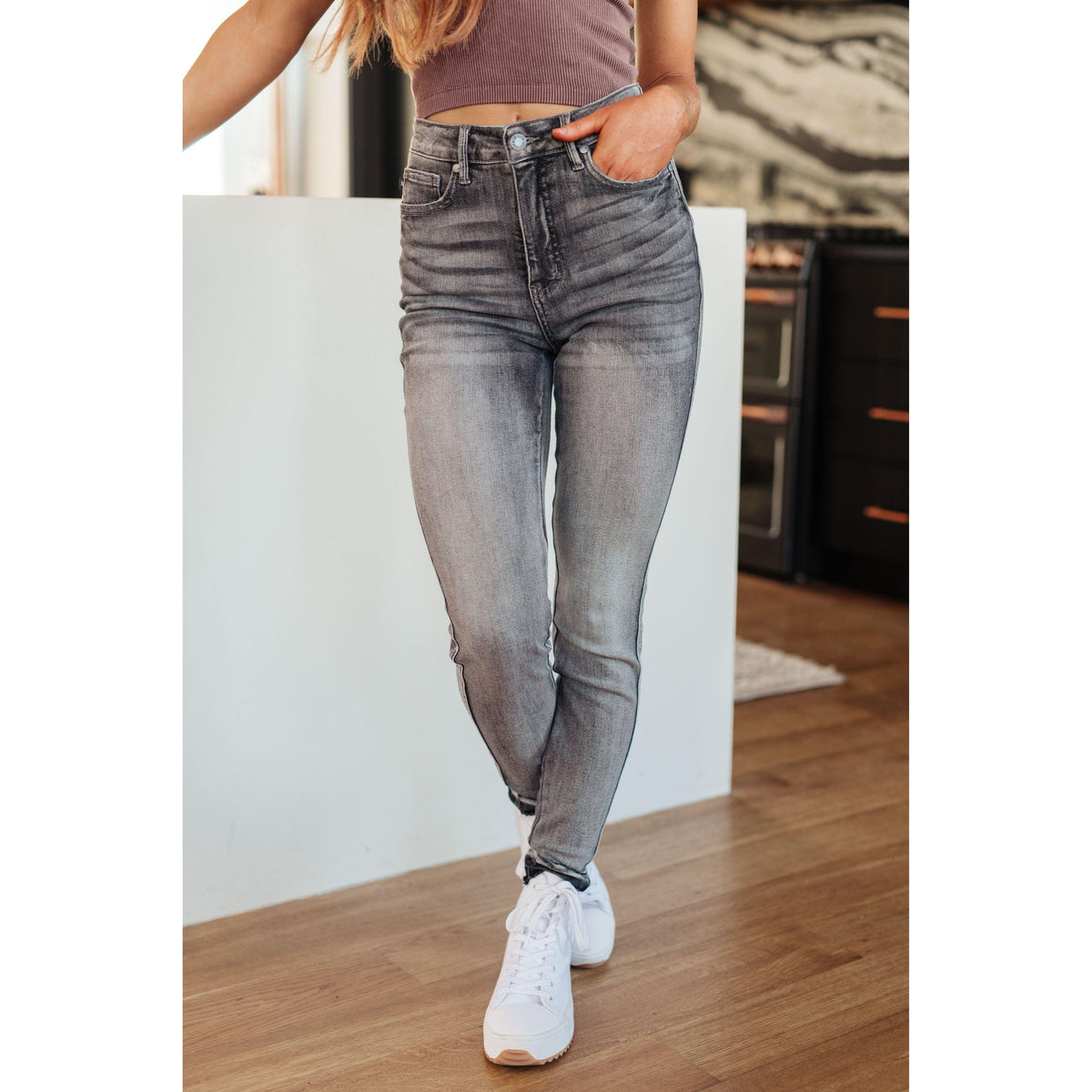 Judy Blue | Hadley High Rise Control Top Release Hem Skinny - becauseofadi