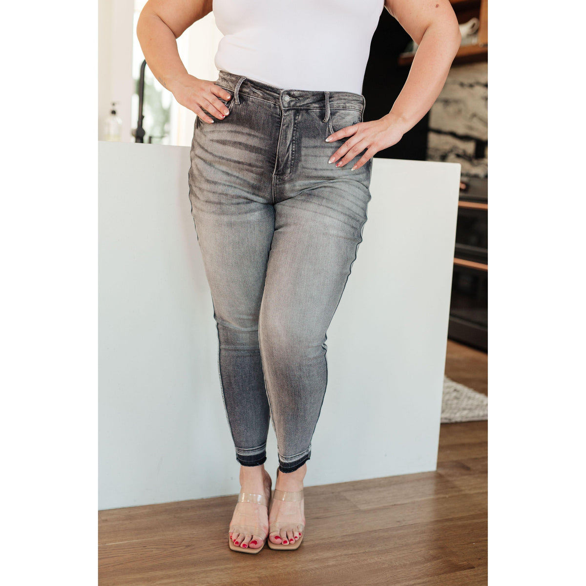 Judy Blue | Hadley High Rise Control Top Release Hem Skinny - becauseofadi