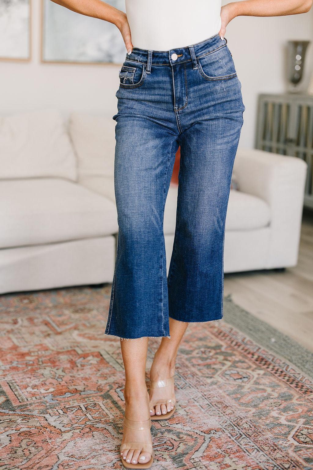 Hayes High Rise Wide Leg Crop Jeans - becauseofadi