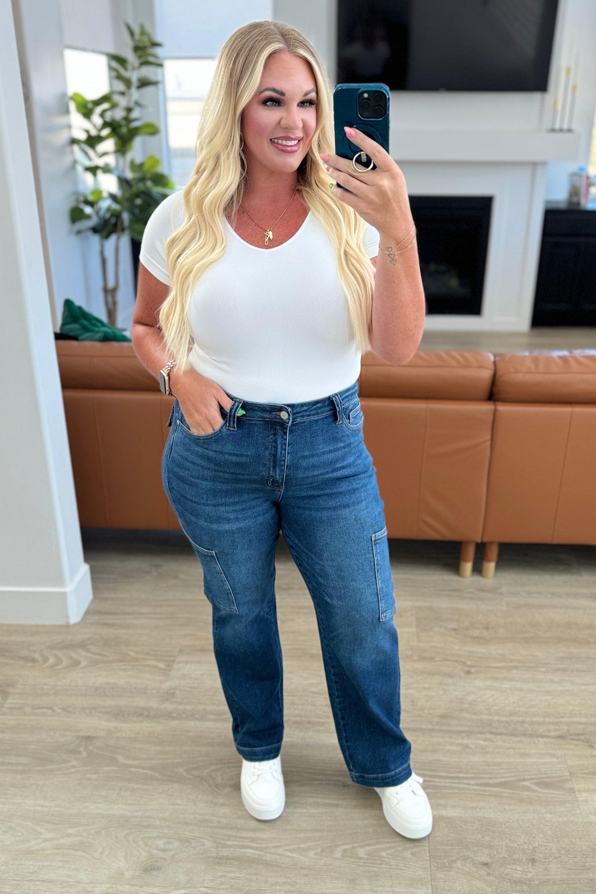 Judy Blue | Leila High Rise Cargo Straight Jeans - becauseofadi