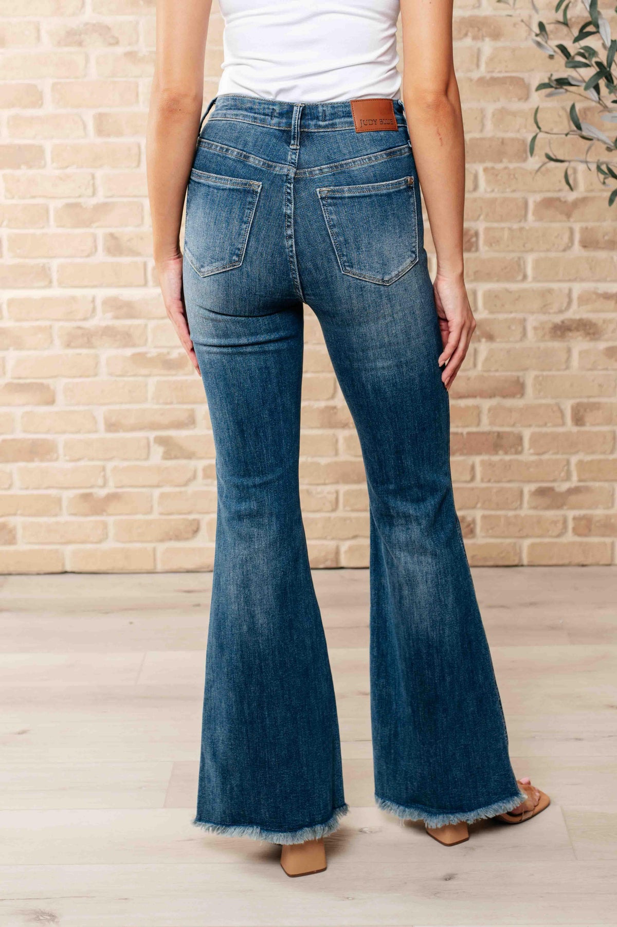 Judy Blue | Miley High Waist Control Top Frayed Hem Flare Jeans - becauseofadi