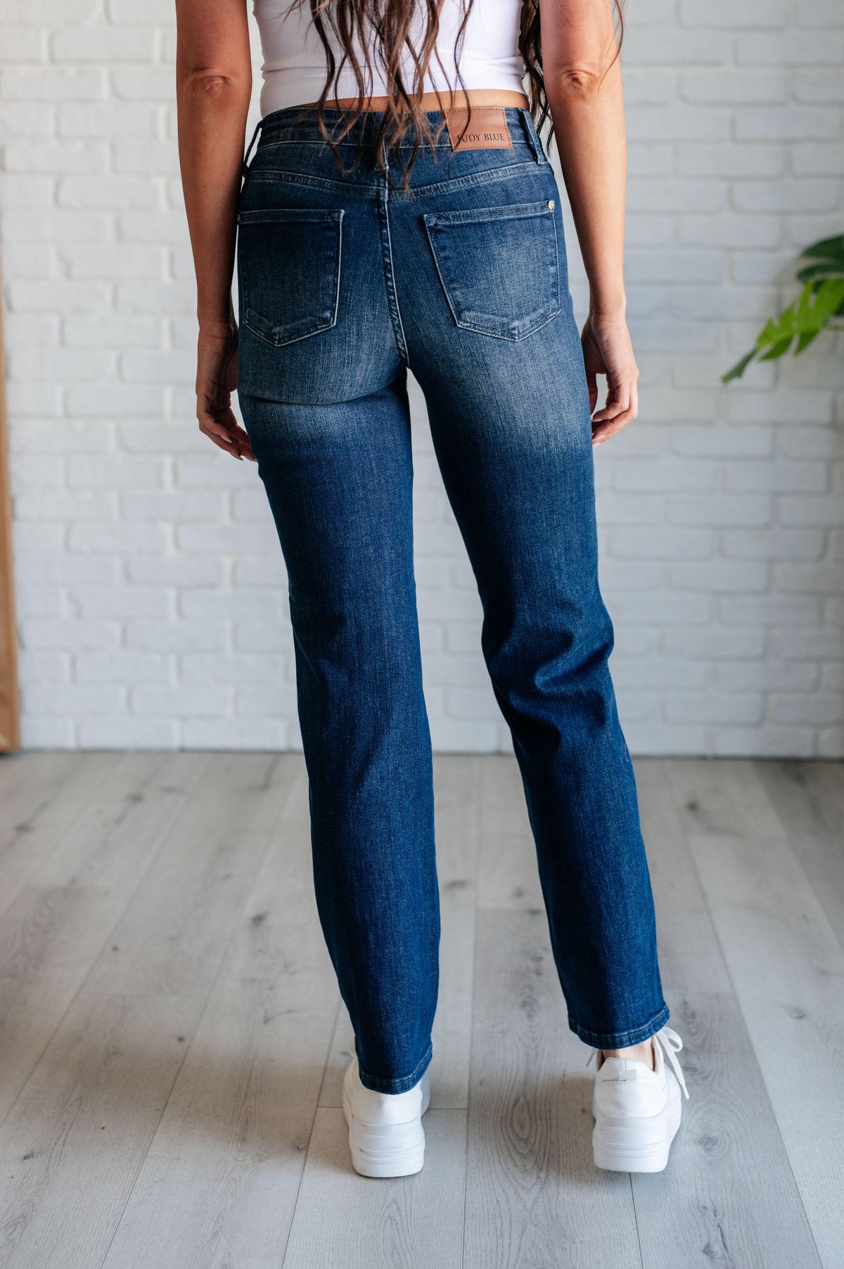 Judy Blue | Muriel Mid Rise Control Top Classic Straight Jeans - becauseofadi