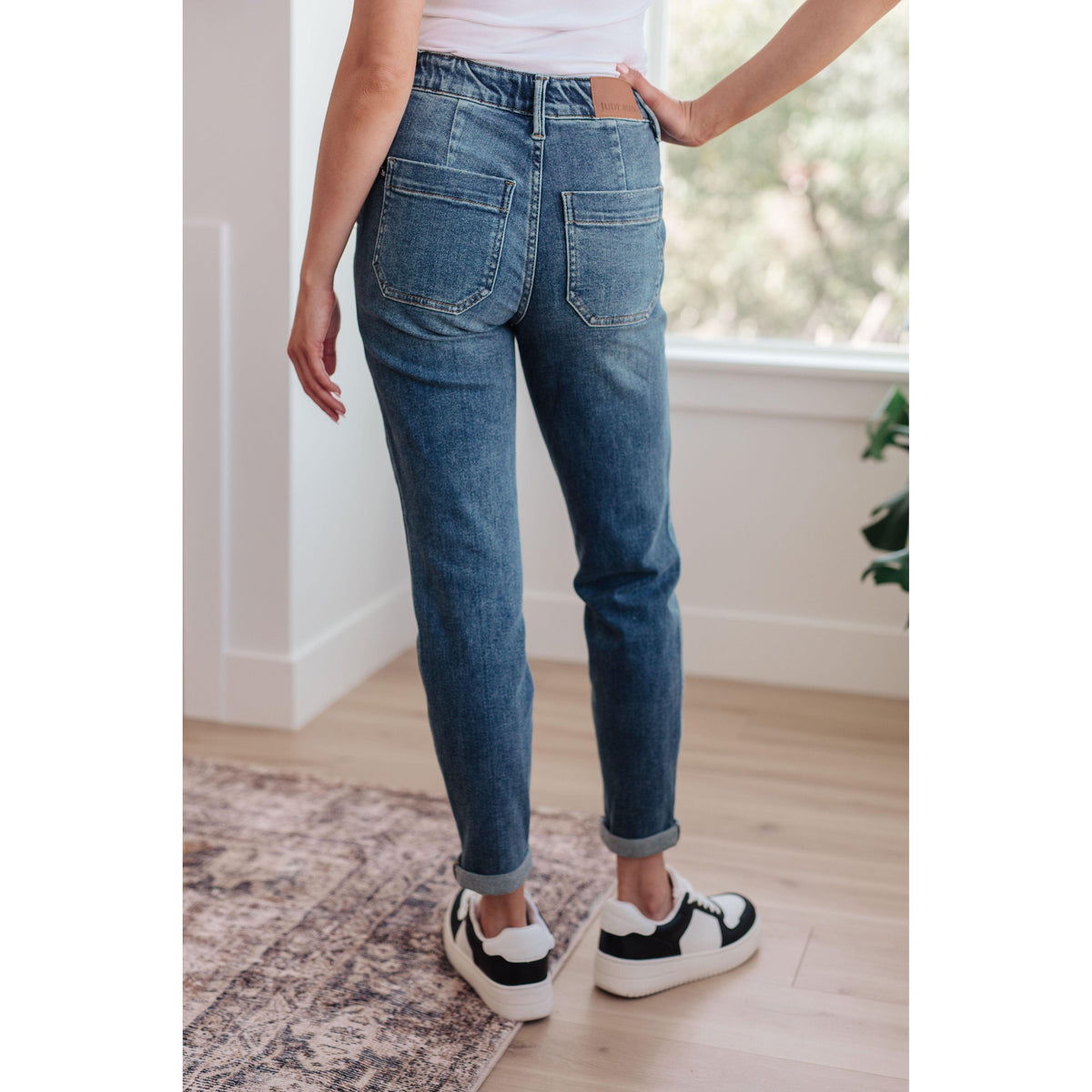 Judy Blue | Payton Pull On Denim Joggers in Medium Wash - becauseofadi