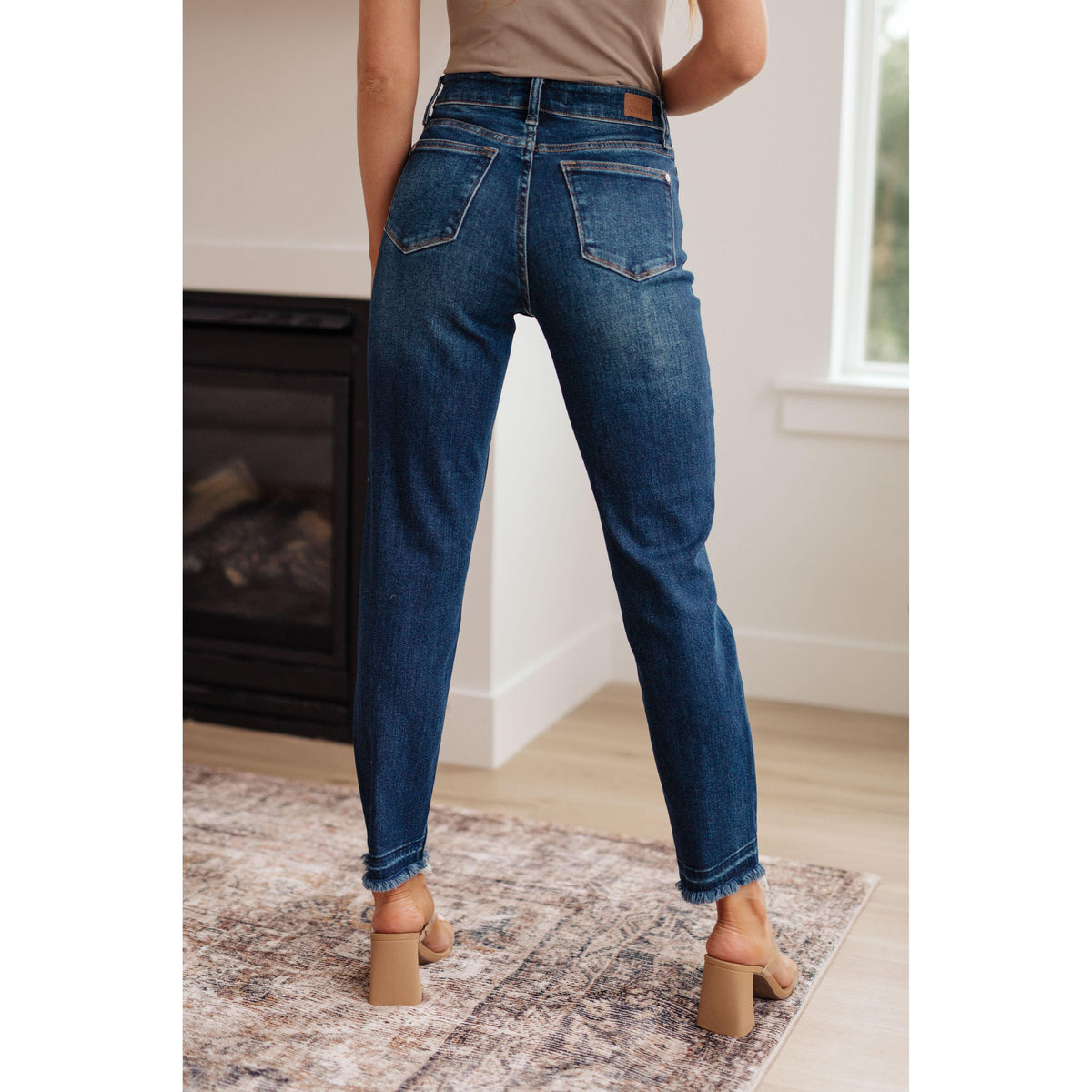 Judy Blue | Phillipa High Rise Release Hem Slim Jeans - becauseofadi