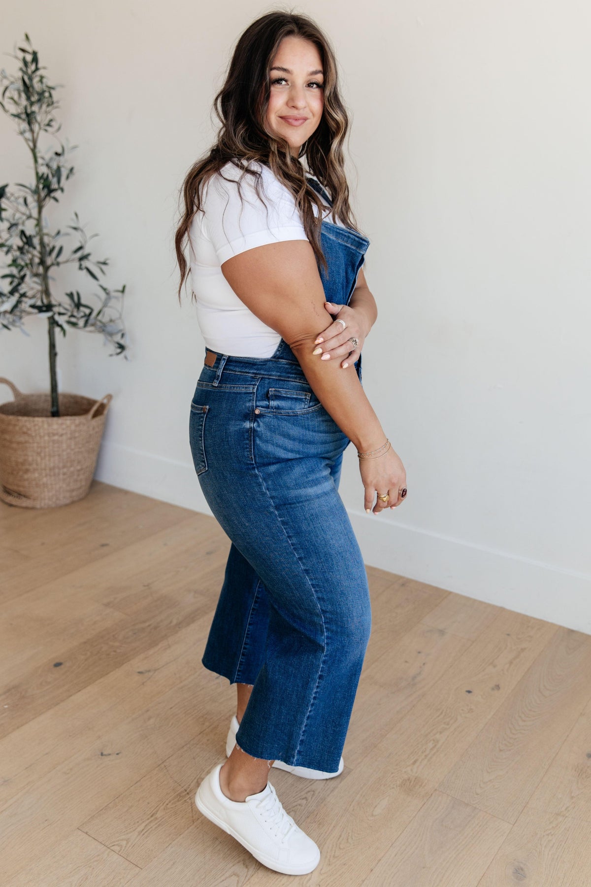 Judy Blue | Priscilla High Rise Crop Wide Leg Denim Overalls - becauseofadi