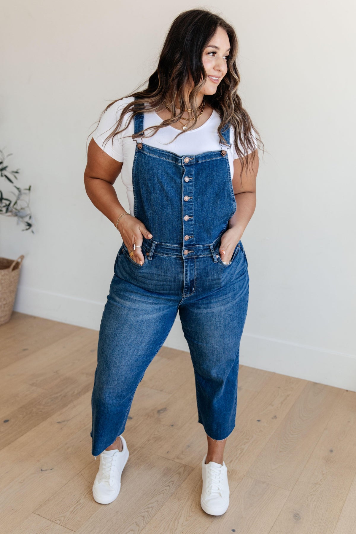 Judy Blue | Priscilla High Rise Crop Wide Leg Denim Overalls - becauseofadi