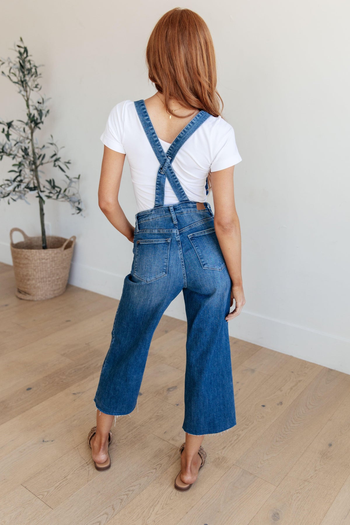 Judy Blue | Priscilla High Rise Crop Wide Leg Denim Overalls - becauseofadi