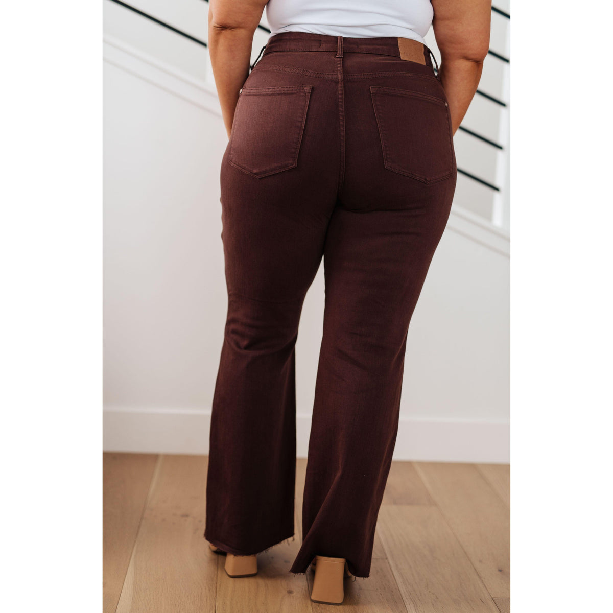 Judy Blue | Sienna High Rise Control Top Flare Jeans in Espresso - becauseofadi