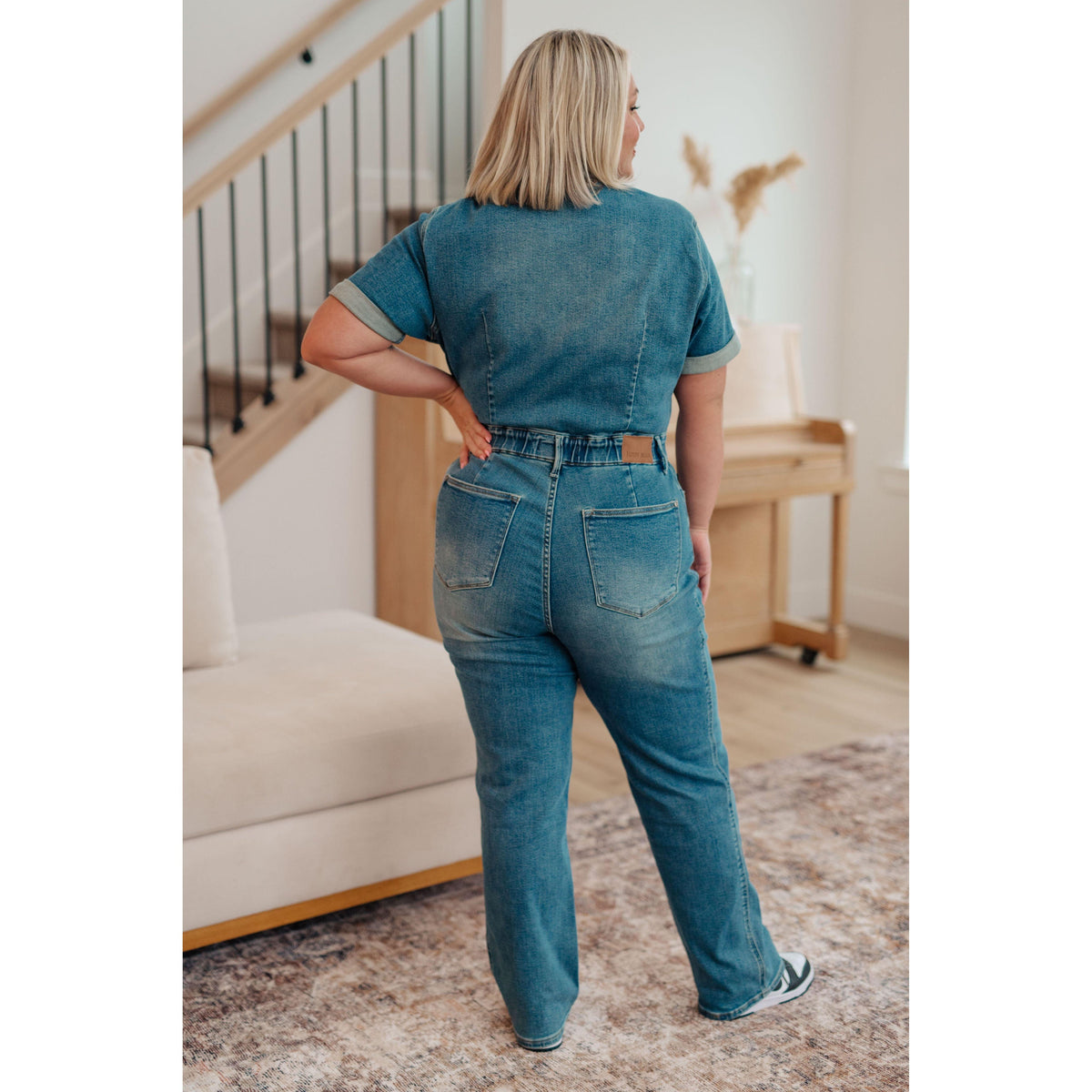 Judy Blue | Women’s Sylvia Short Sleeve Denim Jumpsuit - becauseofadi