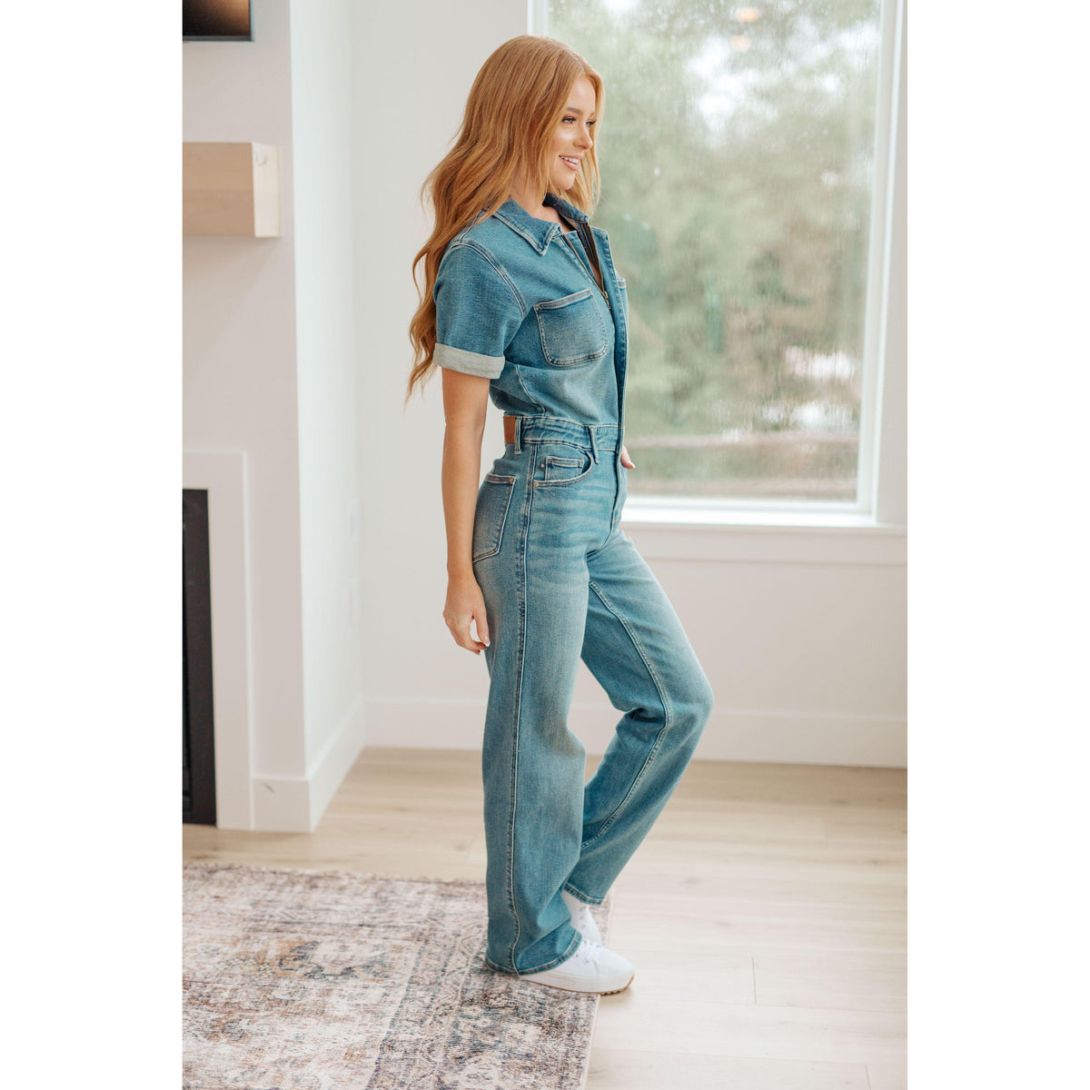 Judy Blue | Women’s Sylvia Short Sleeve Denim Jumpsuit - becauseofadi