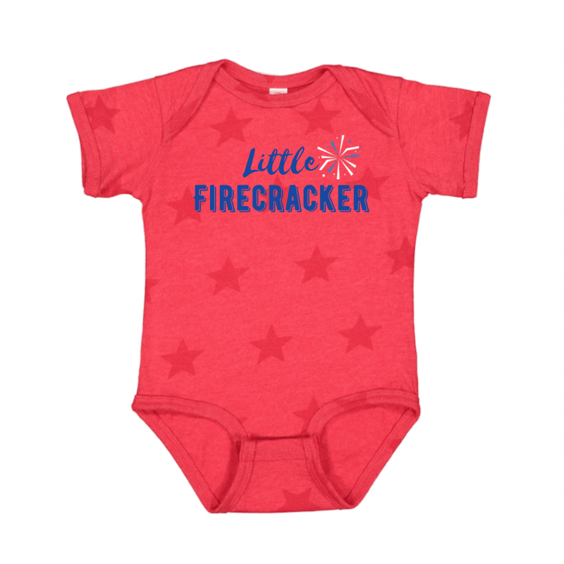 Kids Little Firecracker Star Tee | Patriotic Star Tee - becauseofadi