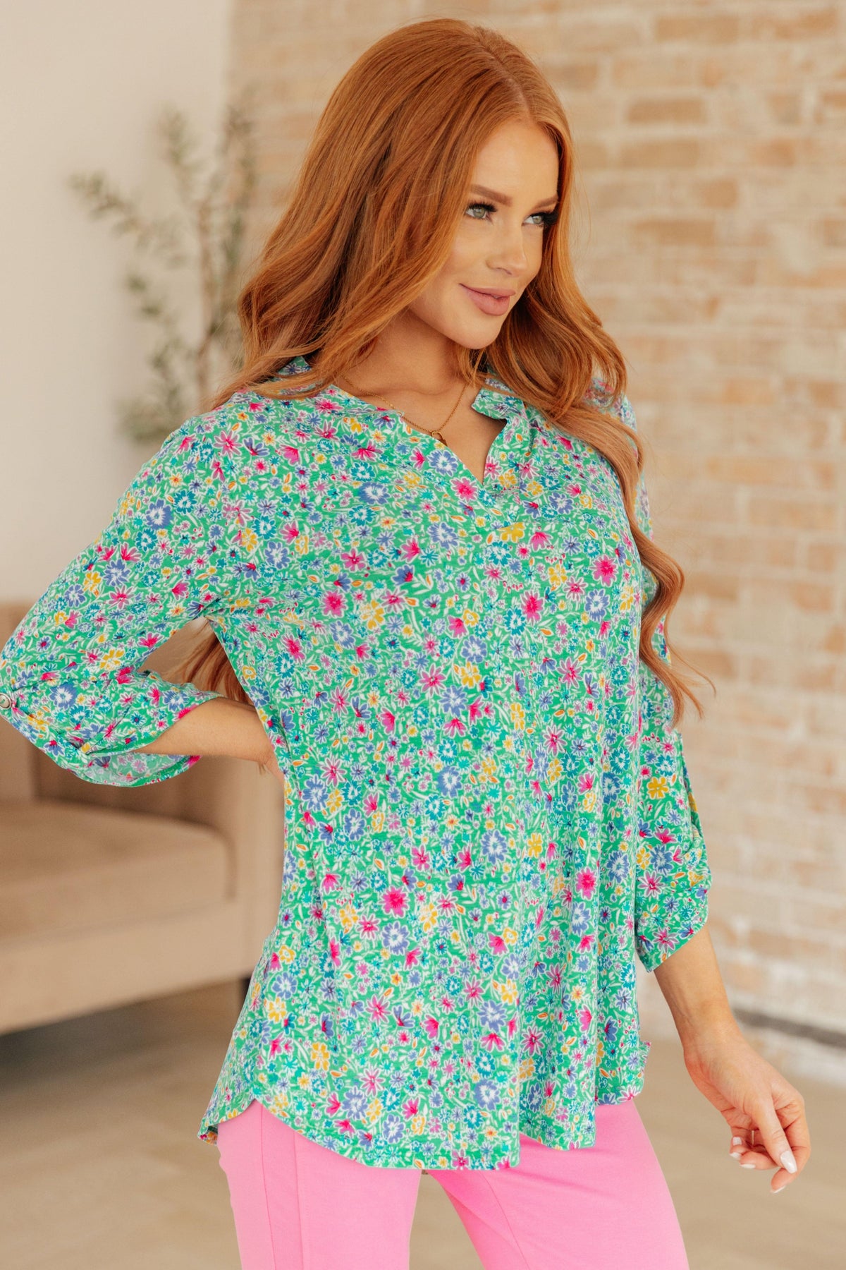 Lizzy Top in Emerald Floral - becauseofadi