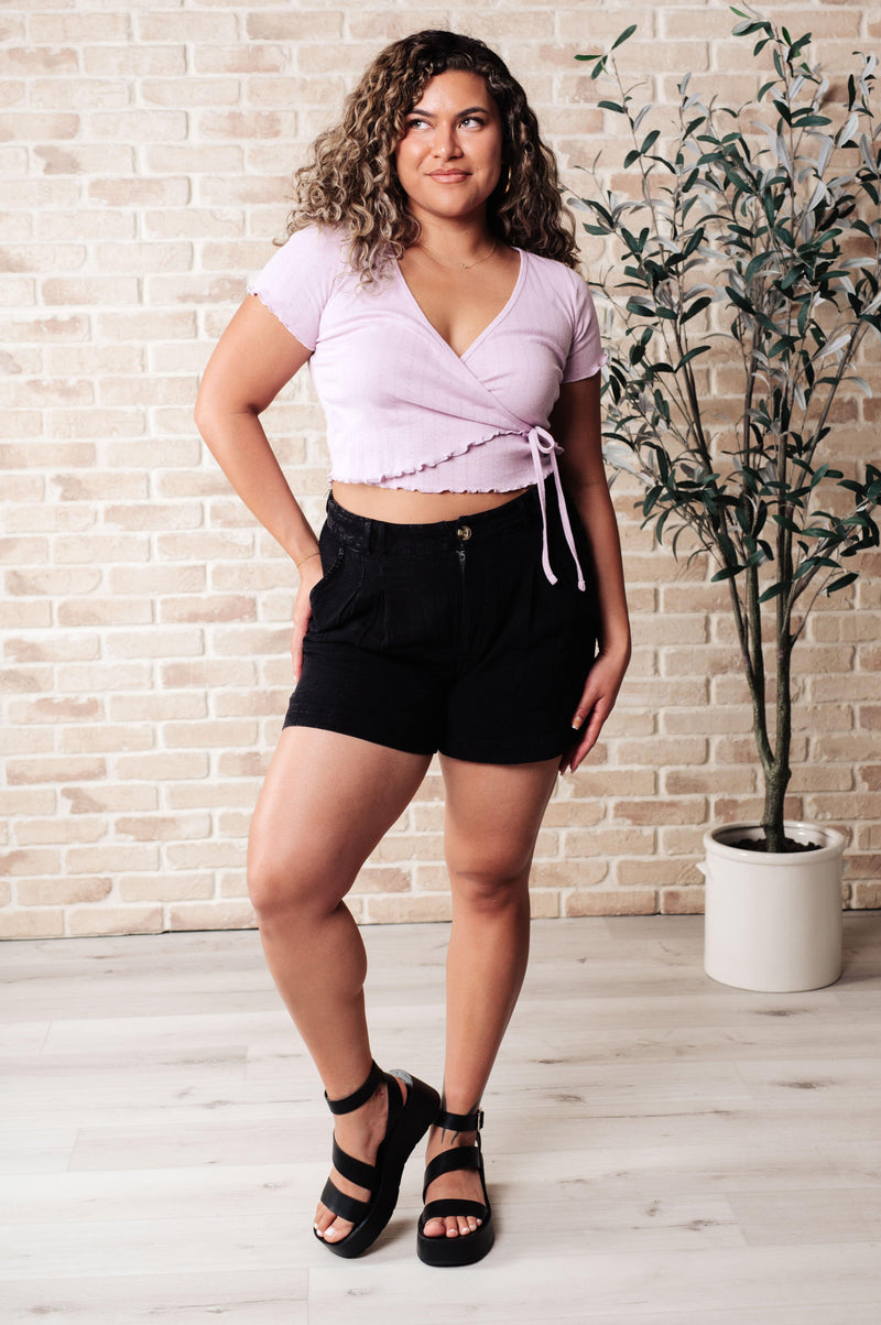 Mind Over Matter Pleated Shorts in Black - becauseofadi